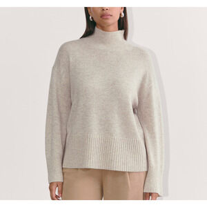 Everlane 'The Boxy' Gray Cashmere Turtleneck Sweater Size S - NWT